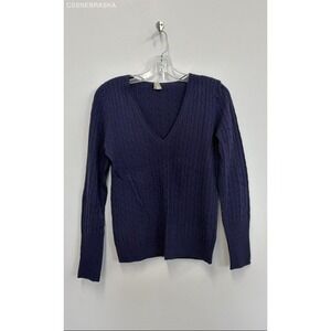 J.Crew Blue cable knit pullover sweater blend of wool, nylon, and cashmere- S